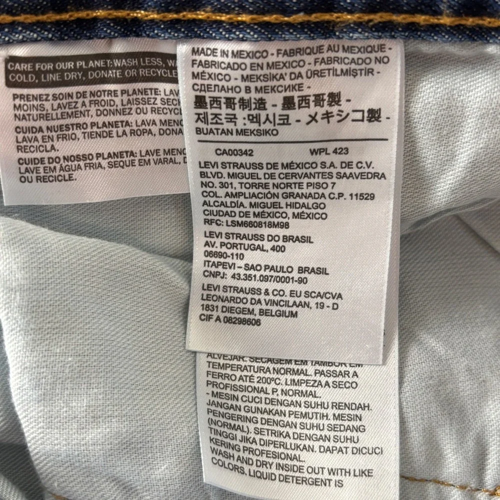 Levis 501 Original Fit Jeans Mens 46x30 Dark Wash Blue Straight Leg 11501-0194